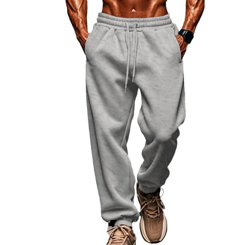 Pantaloni casual pentru bărbați europeni și americani, de toamnă și de iarnă, din fleece, de culoare solidă, potriviți pentru sporturi în aer liber, pentru comerț electronic transfrontalier