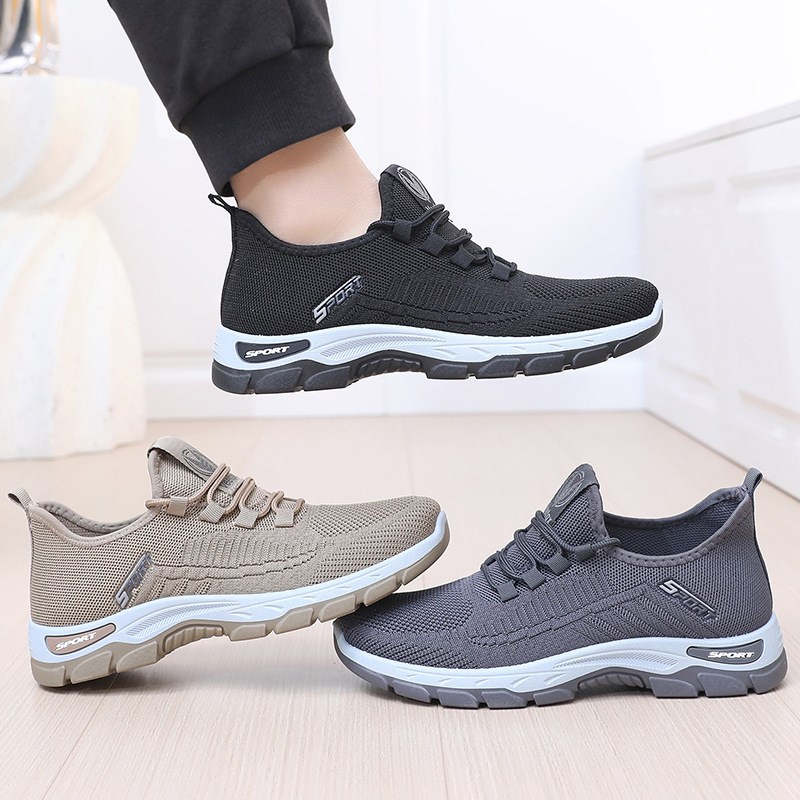 Tarpvalstybiniai Tume pavasario ir vasaros nauji vidutinio ir pagyvenusio amžiaus tėčio batai, austi kvėpuojantys laisvalaikio batai, lengvi tinkliniai batai, lauko vaikščiojimo batai