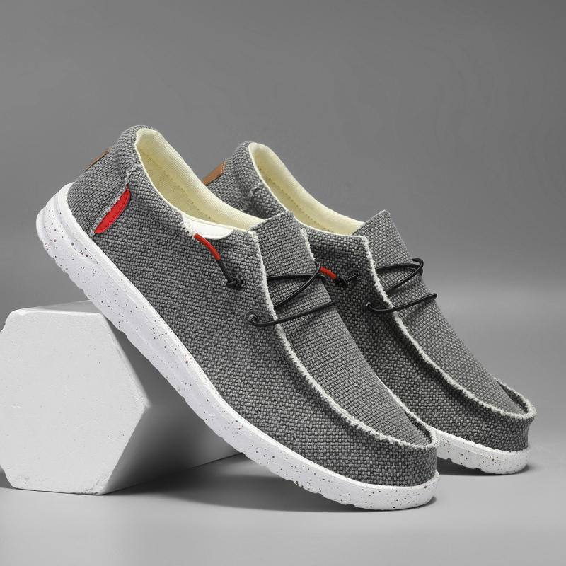 Sügisesed meeste libisevad lõuendikingad, piiriülesed suured hingavad vabaaja meeste kingad, libisevad lõuendikingad meestele