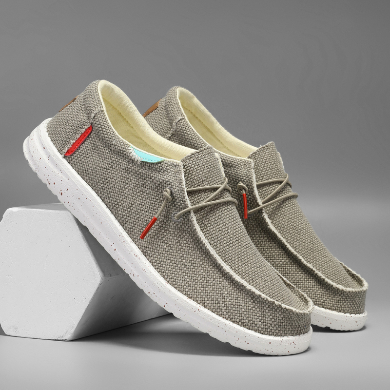 Sügisesed meeste libisevad lõuendikingad, piiriülesed suured hingavad vabaaja meeste kingad, libisevad lõuendikingad meestele