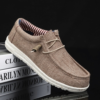 Διασυνοριακές Εξαγωγές 2023 Νέα Casual Loafers με Χοντρή Σόλα, Μεγάλο Μέγεθος 39-48, Παπούτσια από Καμβά με Μονό Πόδι και Μαλακές Σόλες