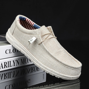 Διασυνοριακές Εξαγωγές 2023 Νέα Casual Loafers με Χοντρή Σόλα, Μεγάλο Μέγεθος 39-48, Παπούτσια από Καμβά με Μονό Πόδι και Μαλακές Σόλες