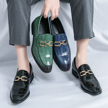 Μοκασίνια μεγάλων μεγεθών με ανάγλυφη μεταλλική αγκράφα 2024, νέα εμπορικά δερμάτινα παπούτσια 38-46, ανδρικά casual δερμάτινα παπούτσια