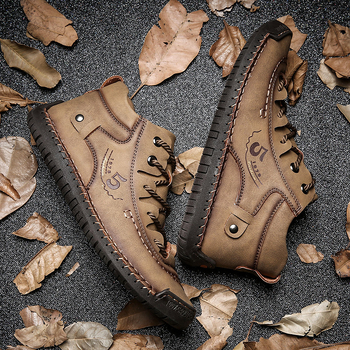 „Spot Winter“ nauji vidutinio aukščio „Martin“ batai, vyriški „Explosion“ didelių dydžių trumpi batai, vyriški laisvalaikio batai, rankų darbo vyriški batai.