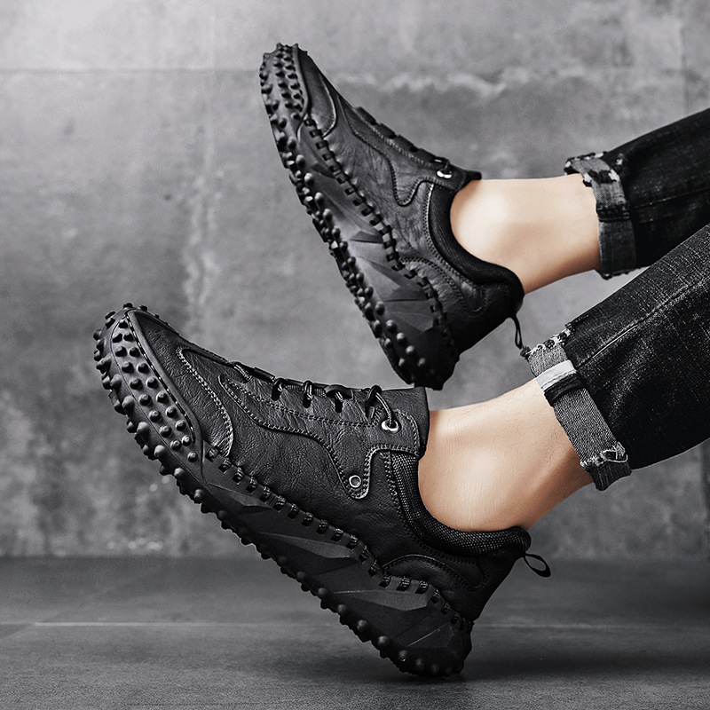 Toamna nouă, pantofi casual transfrontalieri, populari, mărimi plus, pentru bărbați, pantofi din piele, pantofi la modă lucrați manual, pantofi individuali pentru bărbați