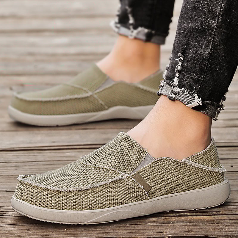 Pantofi de pânză pentru bărbați, pantofi casual, cu bandă elastică, mocasini, respirabili, ușori, leneși, în stoc, la preț redus