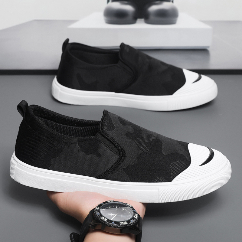 Beijiang Wolf Old Pekinas audekla apavi vīriešu korejiešu stila plus izmēra kedas vīriešu uzvelkamās slinkās kurpes modernas vīriešu ikdienas kurpes