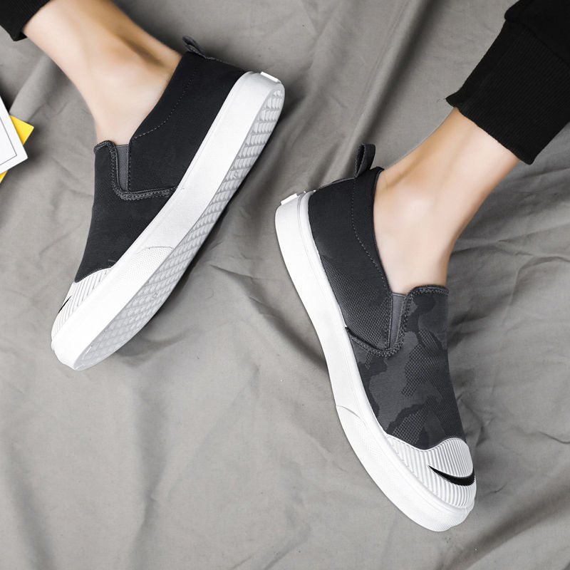 Beijiang Wolf Old Pekinas audekla apavi vīriešu korejiešu stila plus izmēra kedas vīriešu uzvelkamās slinkās kurpes modernas vīriešu ikdienas kurpes