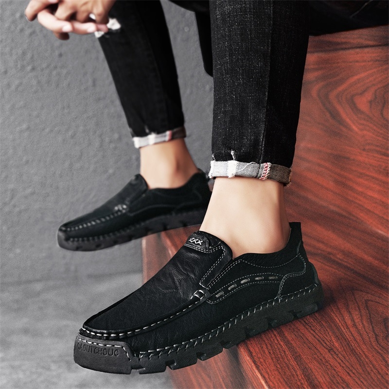 Pantofi sport casual noi, lucrați manual, din piele naturală, pantofi de conducere Doug, pantofi de afaceri, set de picioare, alunecări, cusături, leneși, pantofi din piele pentru bărbați