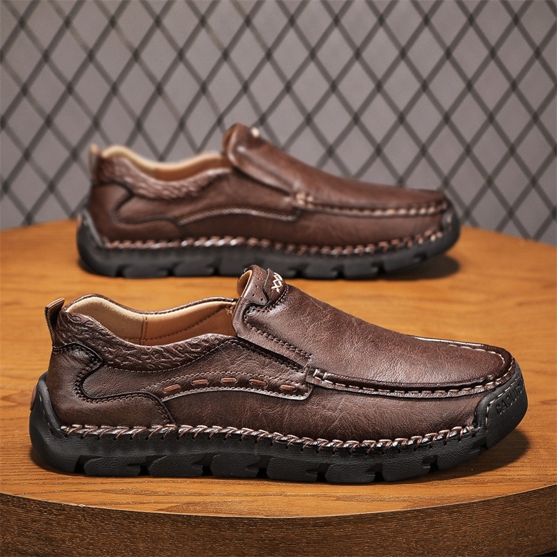 Pantofi sport casual noi, lucrați manual, din piele naturală, pantofi de conducere Doug, pantofi de afaceri, set de picioare, alunecări, cusături, leneși, pantofi din piele pentru bărbați