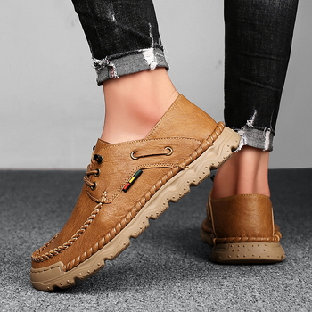 Φθινοπωρινά Νέα Υπαίθρια Casual Παπούτσια Ζωντανά σε Ζωντανές Πωλήσεις Ανδρικά Γνήσια Δερμάτινα Παπούτσια με Χειροποίητα Δερμάτινα Δερμάτινα Παπούτσια