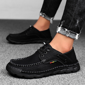 Φθινοπωρινά Νέα Υπαίθρια Casual Παπούτσια Ζωντανά σε Ζωντανές Πωλήσεις Ανδρικά Γνήσια Δερμάτινα Παπούτσια με Χειροποίητα Δερμάτινα Δερμάτινα Παπούτσια