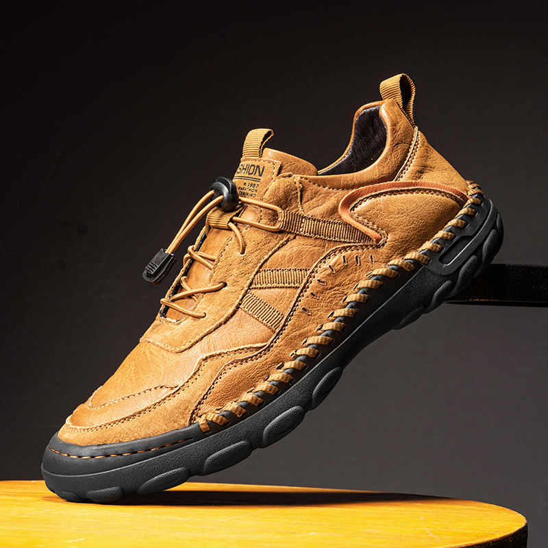 Mocasini din piele naturală pentru bărbați, mărime plus, toamnă și iarnă, respirabili, mărime plus, pantofi din piele, la modă, Goodyear, lucrați manual