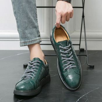 Ανδρικά Βρετανικά Κορεάτικα Δερμάτινα Παπούτσια Άνοιξη και Καλοκαίρι 2024 Νέα Μοντέρνα Παπούτσια Μαλακή Σόλα, Αδιάβροχα Παπούτσια για Άνδρες