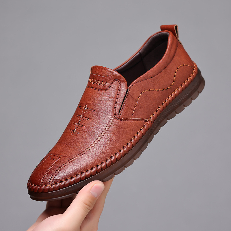 Nahkkingad meestele 2024. aasta suvel ja sügisel uued ehtsast nahast ärikingad veiseliha kõõluse pehme põhjaga libisemiskindlad kingad keskealistele isadele