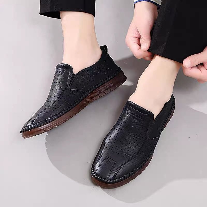 Nahkkingad meestele 2024. aasta suvel ja sügisel uued ehtsast nahast ärikingad veiseliha kõõluse pehme põhjaga libisemiskindlad kingad keskealistele isadele