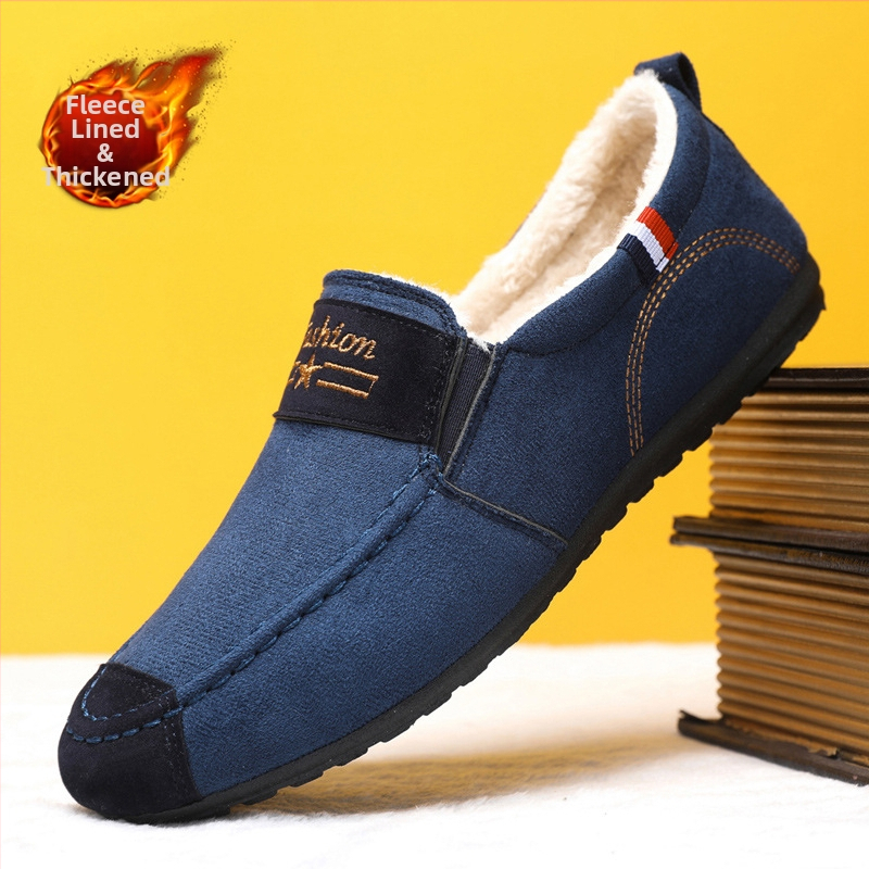 Pánske topánky Jesenné a zimné zamatové čiapky Pánske kórejské štýlové všestranné topánky zo starého pekingského plátna Pánske ležérne topánky Pracovné topánky Pánske