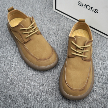 Õõnesnahast meeste kingad 2024. aasta suvised uued meeste kingad ehtsast nahast hingavad trendikad universaalsed paksu tallaga vintage vabaajajalatsid