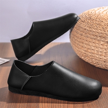 Pantofi sport casual din piele de culoare solidă, la modă, pentru șofat, 2024, vara nouă, fără slip-on