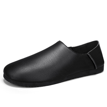 Pantofi sport casual din piele de culoare solidă, la modă, pentru șofat, 2024, vara nouă, fără slip-on
