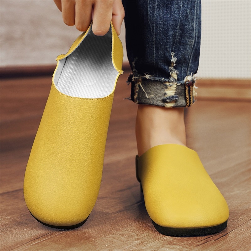 Pantofi sport casual din piele de culoare solidă, la modă, pentru șofat, 2024, vara nouă, fără slip-on