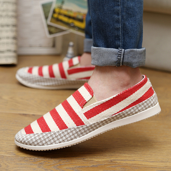 Garīgā puiša vasaras korejiešu stila moderni apavi Doudou ikdienas apavi vīriešu apavi ar uzvelkamām auduma kurpēm slinki audekla apavi plakani