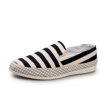 Garīgā puiša vasaras korejiešu stila moderni apavi Doudou ikdienas apavi vīriešu apavi ar uzvelkamām auduma kurpēm slinki audekla apavi plakani