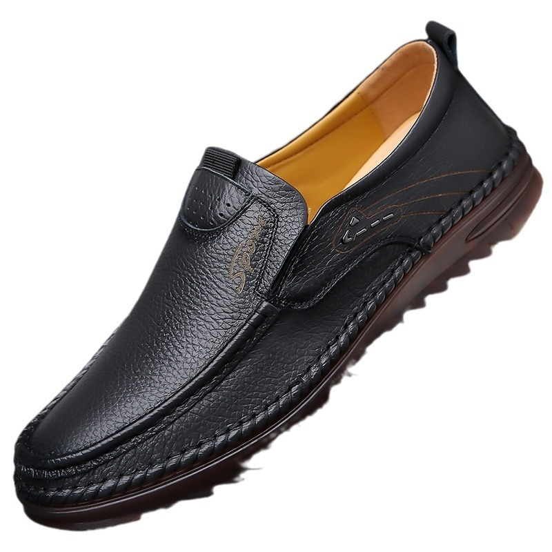 Pantofi sport casual din piele pentru bărbați, de primăvară și toamnă 2024, noi, de zi cu zi, din piele, respirabili, din piele moale, cu fund moale, o generație de păr