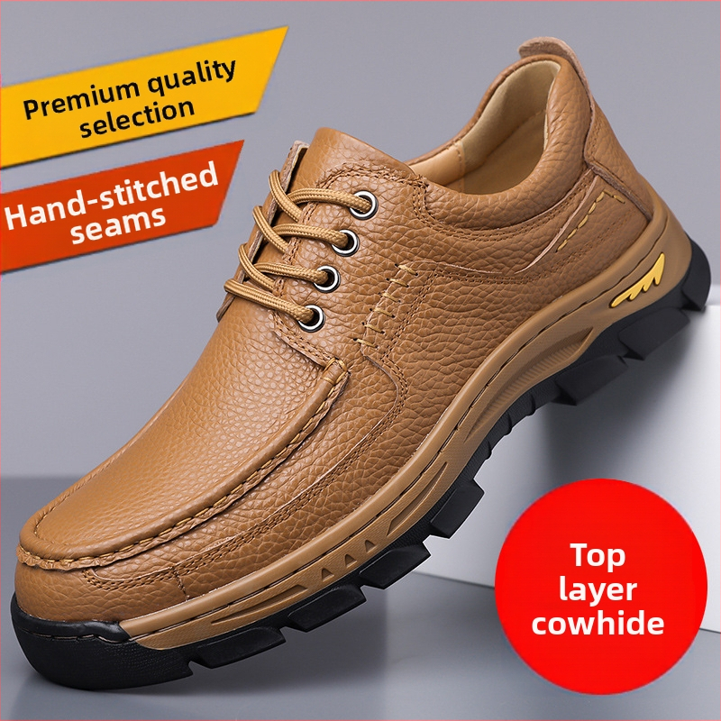 Pantofi sport din piele pentru bărbați, cu talpă groasă, stil business casual, stil britanic, la modă