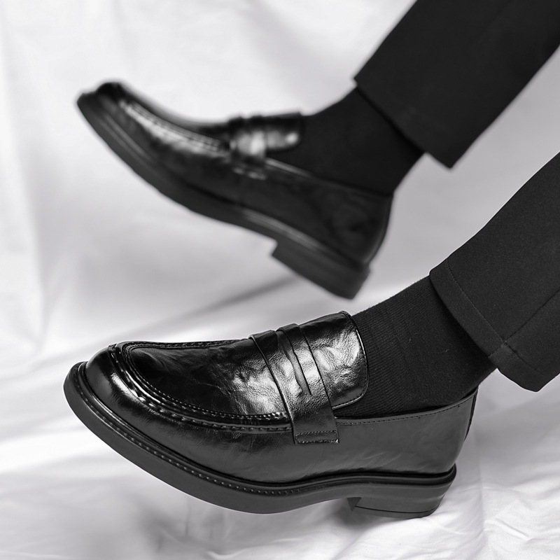 Pantofi sport din piele pentru bărbați, cu înălțime interioară, cu creștere a înălțimii, casual, de afaceri, 6 cm, pentru bărbați, pantofi sport cu toc scăzut, pantofi sport dintr-o singură bucată pentru bărbați