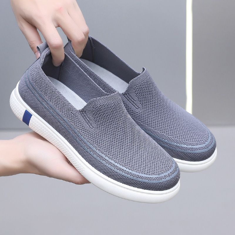 Pantofi sport pentru bărbați, vara anului 2025, pantofi sport ușori și respirabili, din plasă, casual, leneși, alunecați pe pantofi sport din material textil