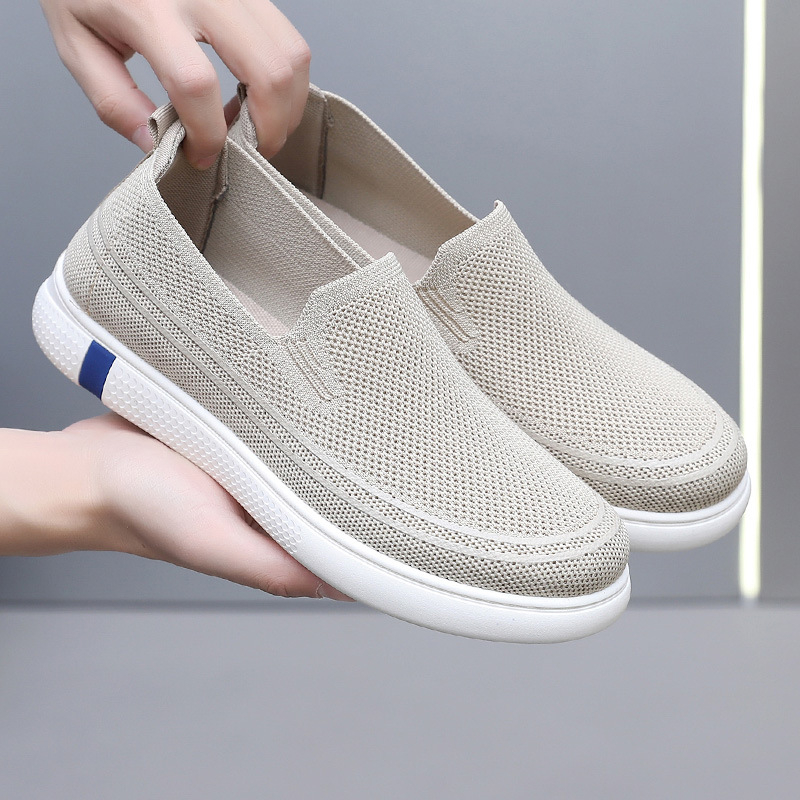 Pantofi sport pentru bărbați, vara anului 2025, pantofi sport ușori și respirabili, din plasă, casual, leneși, alunecați pe pantofi sport din material textil