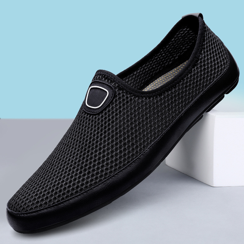 Ľahké jednodielne sieťované bežecké topánky pre mužov, letné 2025, nový štýl, pletené bežecké topánky, priedušné športové topánky