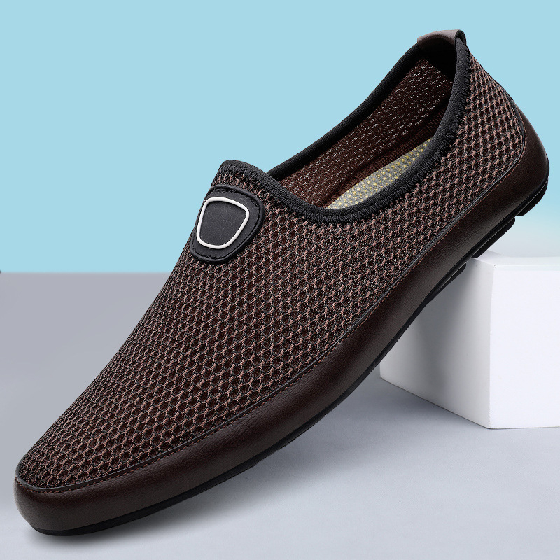 Ľahké jednodielne sieťované bežecké topánky pre mužov, letné 2025, nový štýl, pletené bežecké topánky, priedušné športové topánky