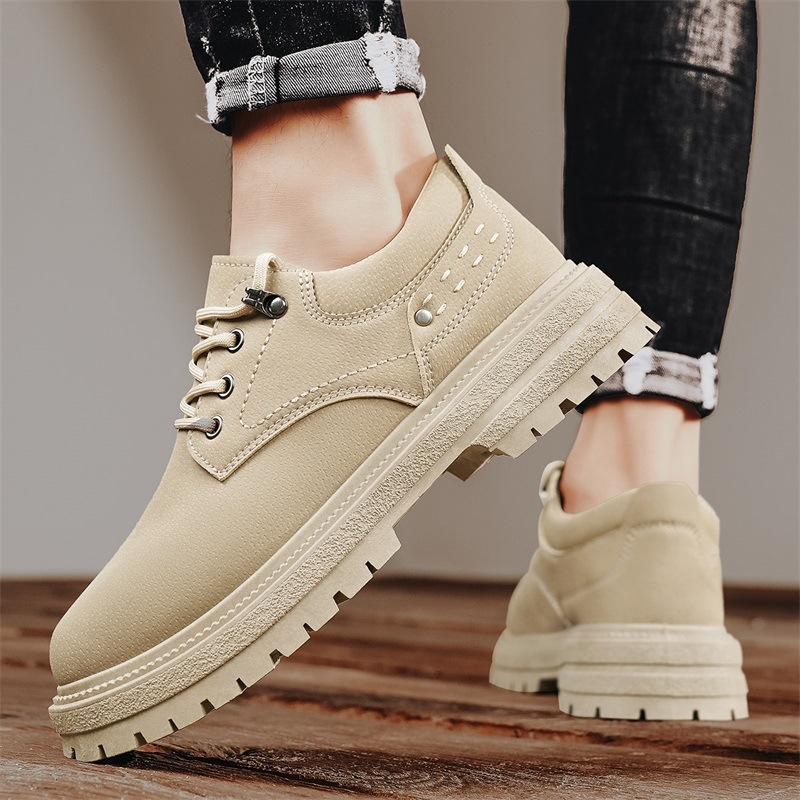 Vyriški batai rudens britiško stiliaus vyriški laisvalaikio odiniai batai darbui neslystantys dilimui atsparūs darbo drabužiai darbo apsauga sportiniai žemi Xuheng 5 metų laikai