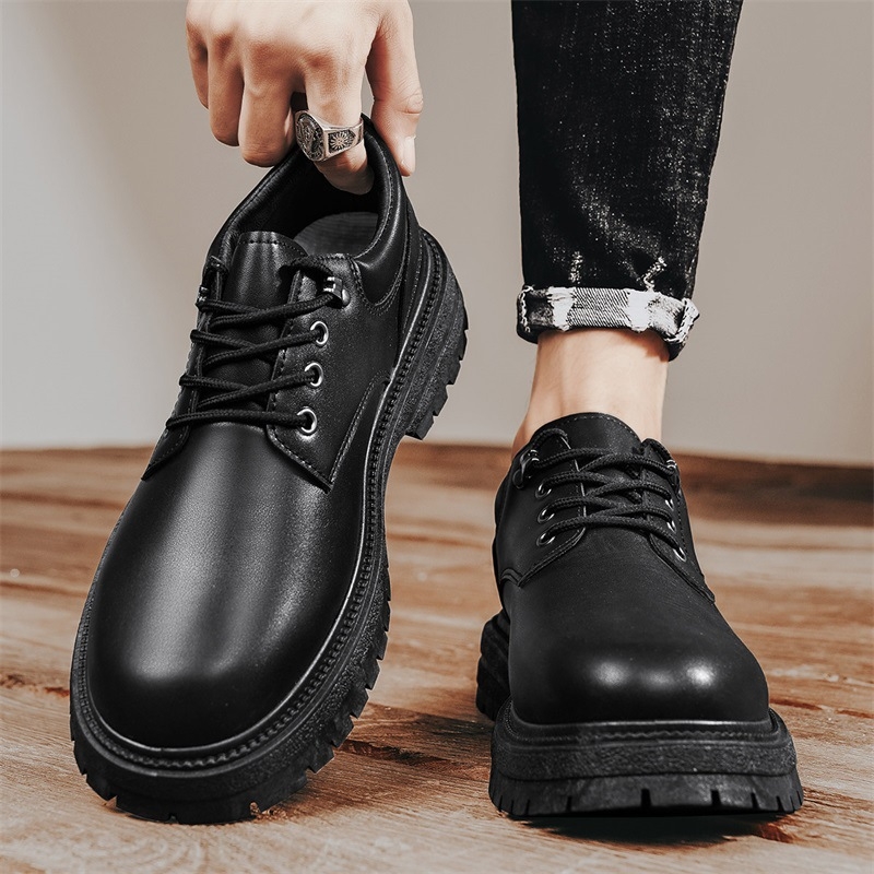 Vyriški batai rudens britiško stiliaus vyriški laisvalaikio odiniai batai darbui neslystantys dilimui atsparūs darbo drabužiai darbo apsauga sportiniai žemi Xuheng 5 metų laikai