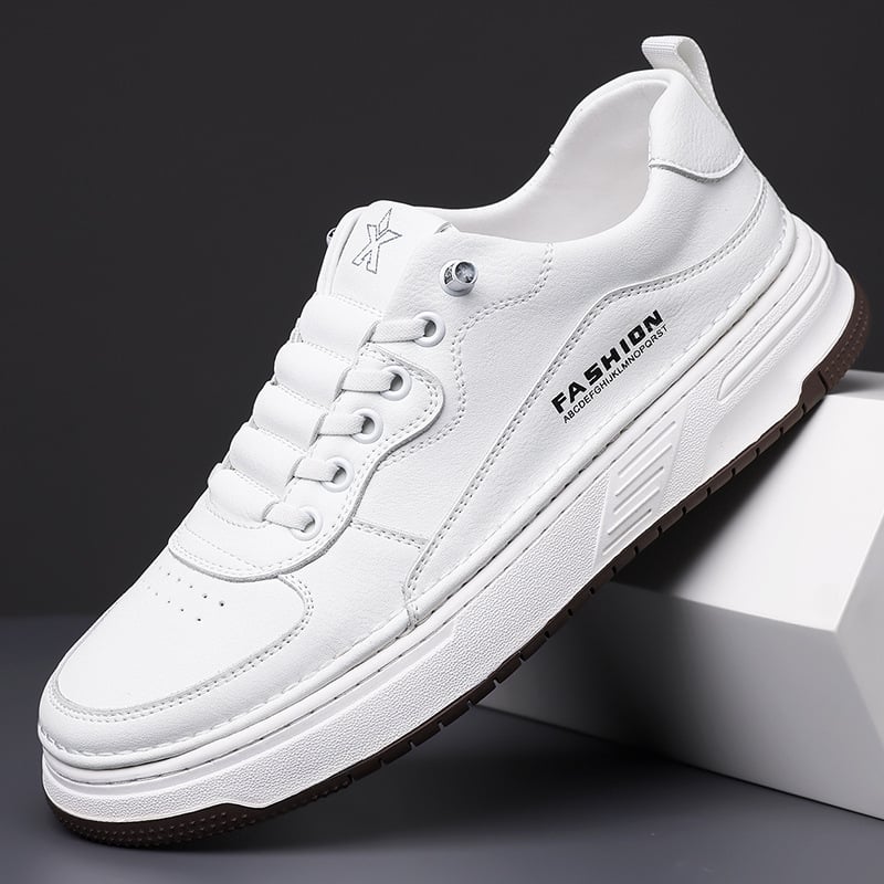 Pantofi sport pentru bărbați, stil coreean, cu talpă groasă, din piele naturală, stil nou, 2025