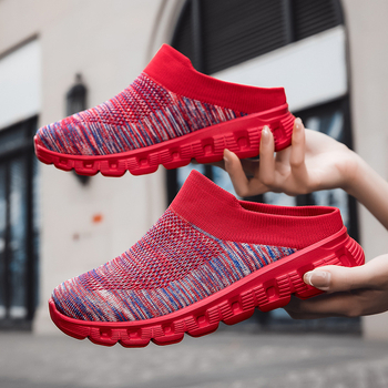 Sportske ležerne cipele Muške ljetne leteće mrežaste cipele s polu-vučenim nogavicama, prekogranične, plus veličine, Jinjiang hladno ljepljive muške cipele, odobrenje para