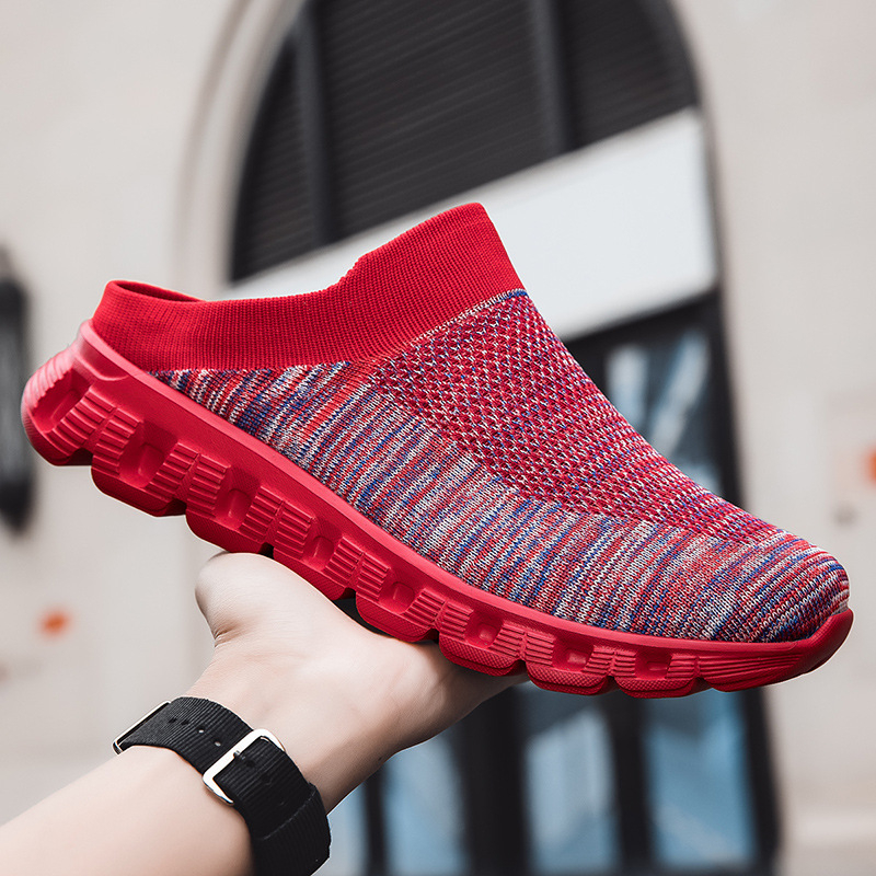 Sportske ležerne cipele Muške ljetne leteće mrežaste cipele s polu-vučenim nogavicama, prekogranične, plus veličine, Jinjiang hladno ljepljive muške cipele, odobrenje para