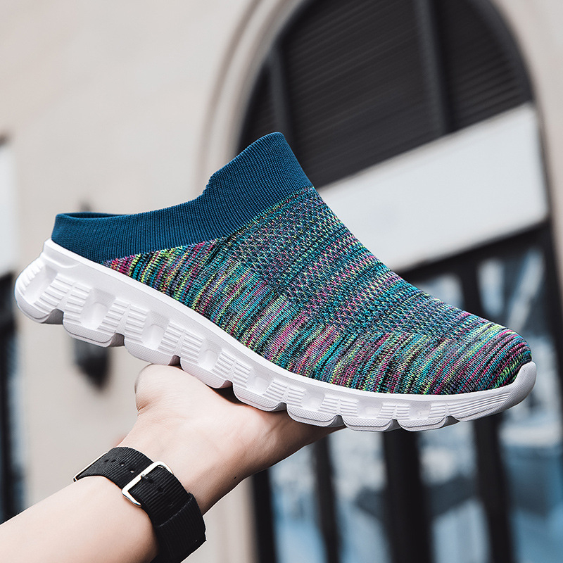 Sportske ležerne cipele Muške ljetne leteće mrežaste cipele s polu-vučenim nogavicama, prekogranične, plus veličine, Jinjiang hladno ljepljive muške cipele, odobrenje para