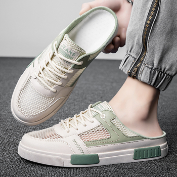 Ljetne nove Baotou papuče s pola pete, prekogranične, plus veličine, šuplje, velike mrežaste, prozračne tenisice bez pete, niske, moderne cipele