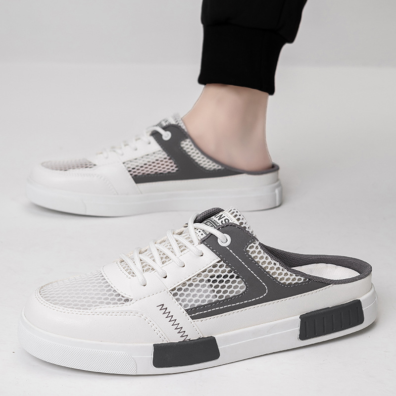 Ljetne nove Baotou papuče s pola pete, prekogranične, plus veličine, šuplje, velike mrežaste, prozračne tenisice bez pete, niske, moderne cipele