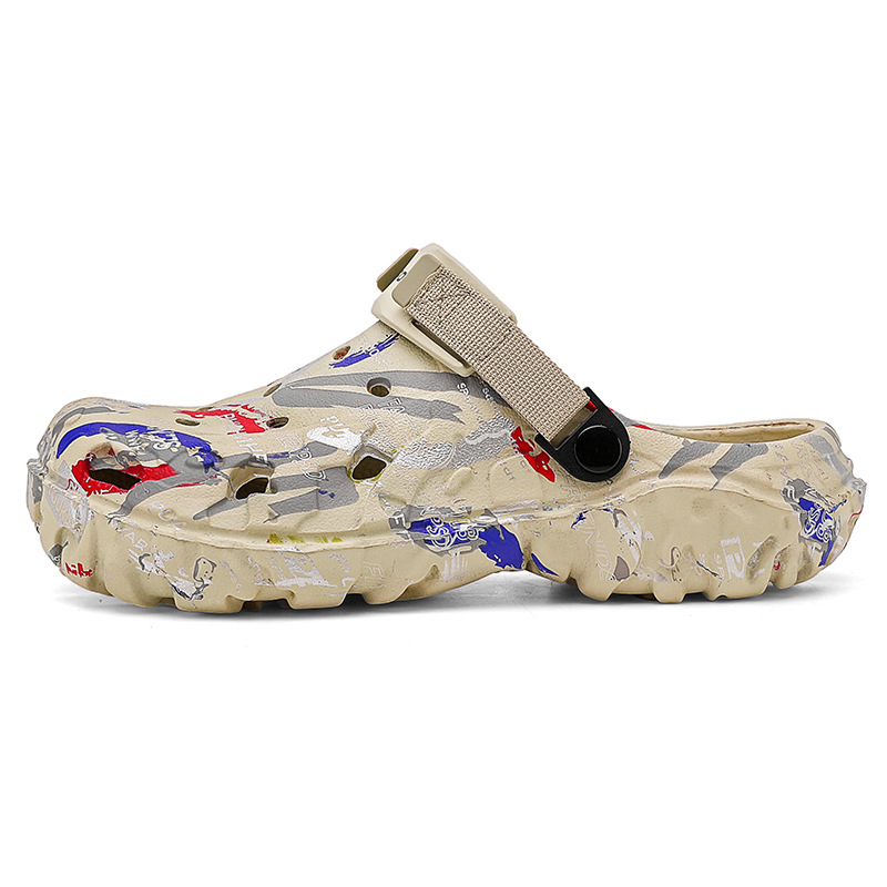 2025 Výbušné papuče Pánske letné sandále na suchý zips Vonkajšie topánky na vonkajšie nosenie Sandále Domáce polovičné papuče Plážové topánky