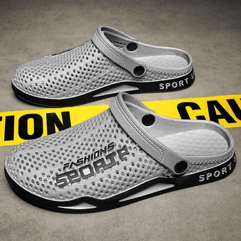 Pantofi de vară cu gaură nouă, sandale respirabile bidirecționale, antiderapante, cu fund moale, cu vârful închis, papuci de exterior, pantofi de plajă cu fund gros