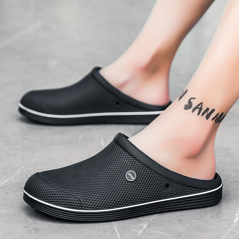 Pantofi sport pentru bărbați, sandale de plajă cu talpă moale, cu talpă moale, vara, exterior, îmbrăcăminte casual, stil Dung, Baotou, papuci, sport, conducere, bărbați