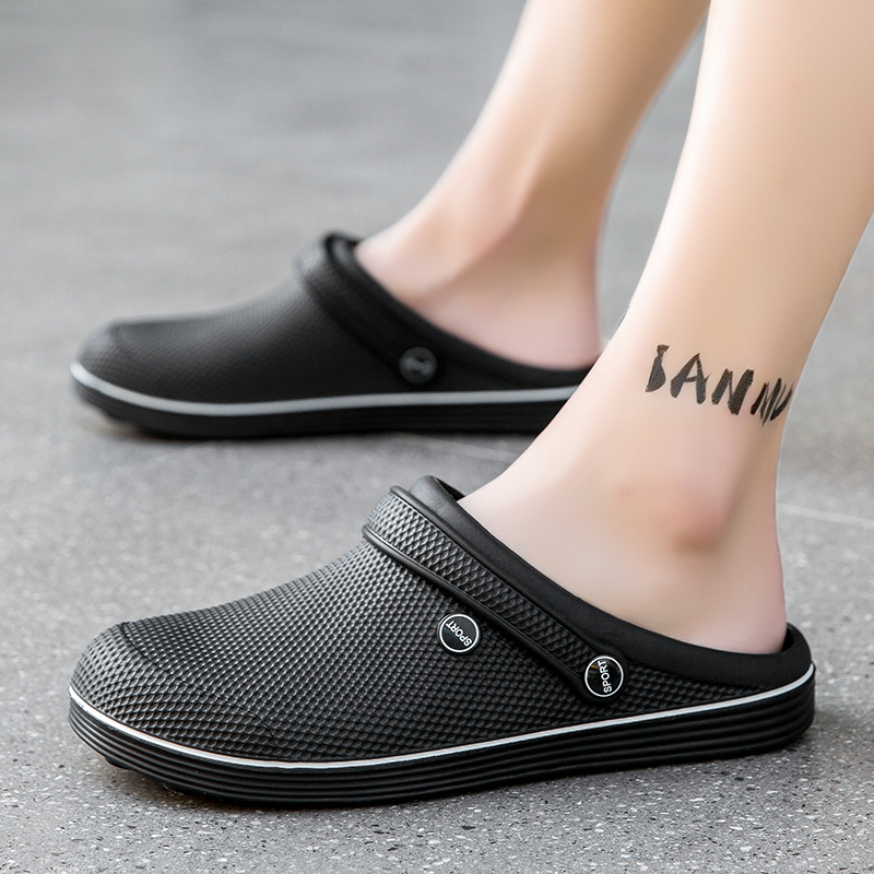 Pantofi sport pentru bărbați, sandale de plajă cu talpă moale, cu talpă moale, vara, exterior, îmbrăcăminte casual, stil Dung, Baotou, papuci, sport, conducere, bărbați