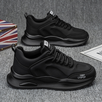 Pantofi sport casual din piele pentru bărbați, cu talpă groasă, pentru creșterea înălțimii, de primăvară, pentru studenți, Douyin, transmisiune live, versatile, cu talpă joasă, pentru bărbați