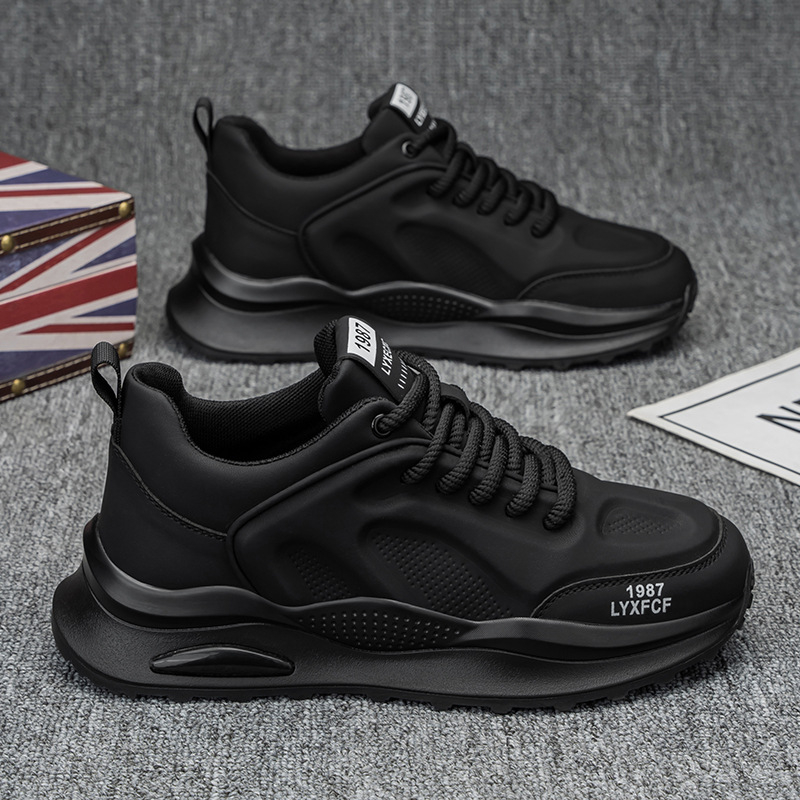 Pantofi sport casual din piele pentru bărbați, cu talpă groasă, pentru creșterea înălțimii, de primăvară, pentru studenți, Douyin, transmisiune live, versatile, cu talpă joasă, pentru bărbați