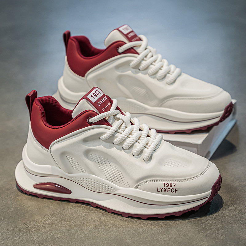 Pantofi sport casual din piele pentru bărbați, cu talpă groasă, pentru creșterea înălțimii, de primăvară, pentru studenți, Douyin, transmisiune live, versatile, cu talpă joasă, pentru bărbați