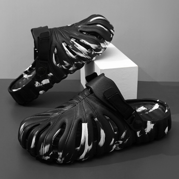 Παπούτσια Crocs Καλοκαιρινά Εξωτερικά Ρούχα Casual Monstera Fashion Baotou Παντόφλες με Χοντρή Σόλα, Αυξημένη Καμουφλάζ, Αντιολισθητικά Σανδάλια και Παντόφλες Παραλίας